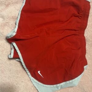 Nike Red and White Athletic Shorts